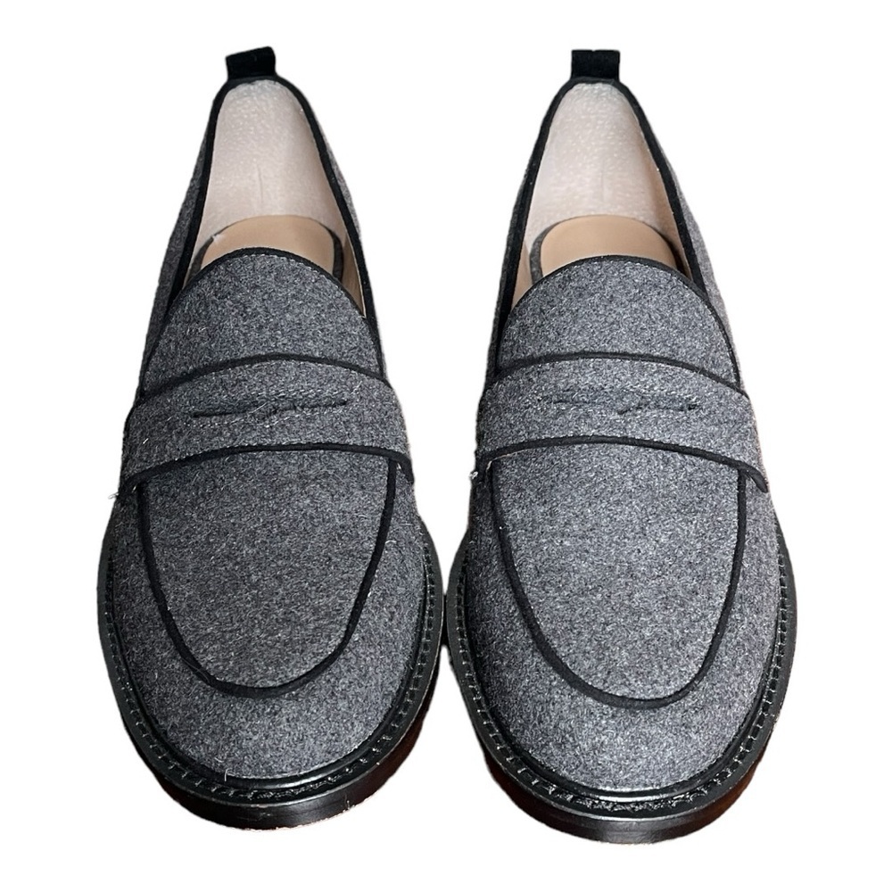 Ann Taylor Flannel Penny Loafers | Size 6.5 | Gray Heathered Onyx Preppy Classic